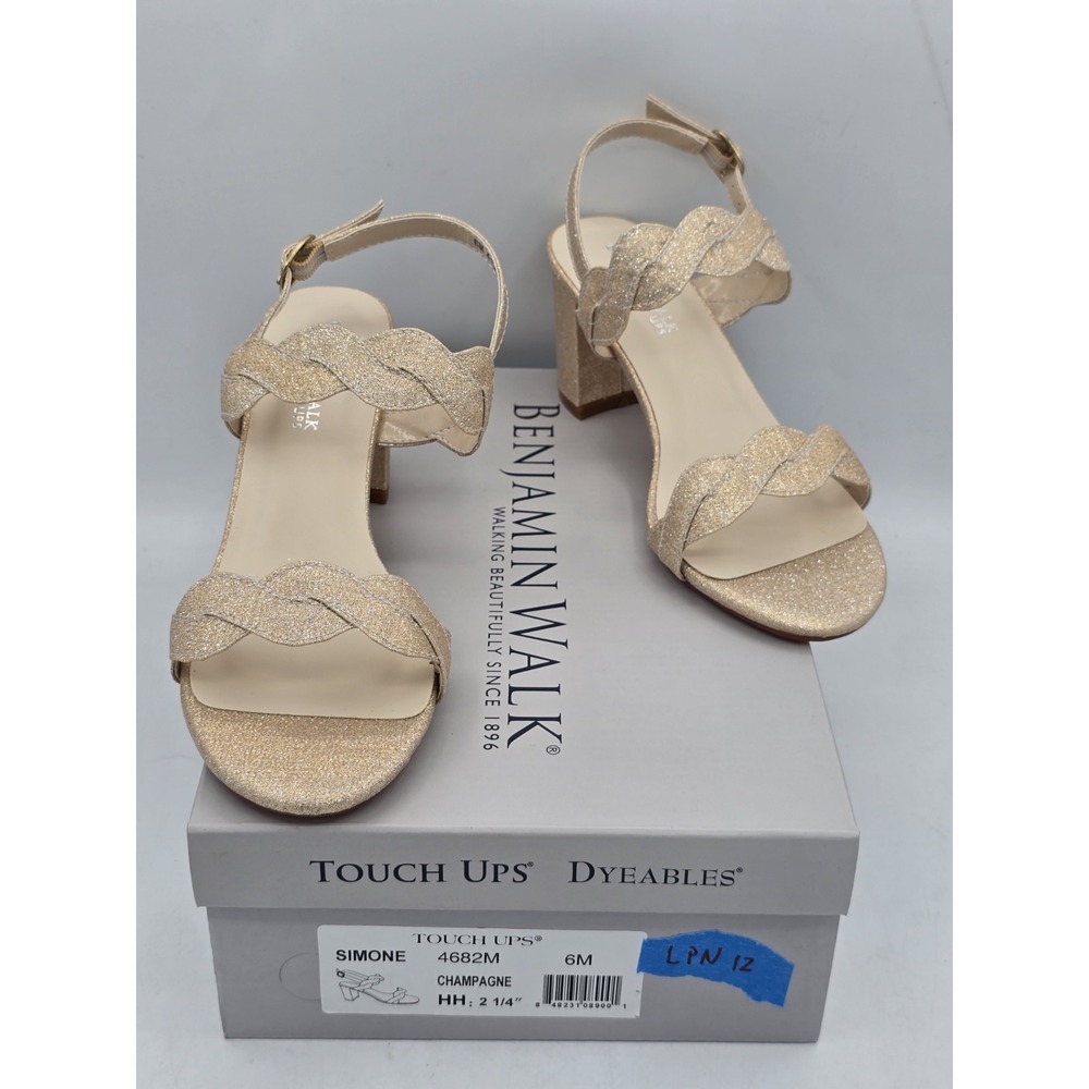 Touch Ups Women's Simone‎ Block Heeled Sandal, Champagne, size 6 M
